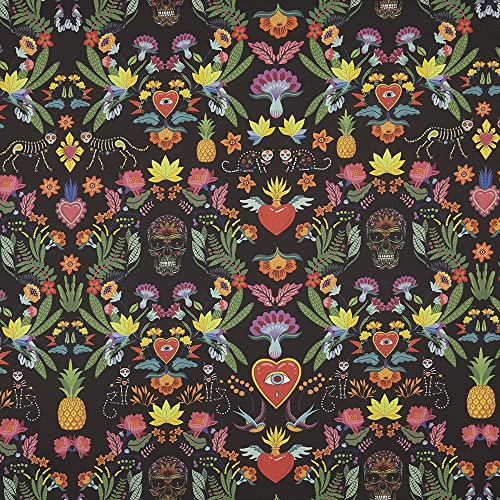 Kt KILOtela - Digitaler bedruckter Leinwandstoff, Tischdecke, Kissen, Vorhänge, Halbpanama, Baumwolle, Patchwork, 100 cm Länge x 140 cm Breite, Psychedelia, Schwarz, Mehrfarbig, 1 Meter Kt KILOtela - Digitaler bedruckter Leinwandstoff, Tischdecke, Kissen, Vorhänge, Halbpanama, Baumwolle, Patchwork, 100 cm Länge x 140 cm Breite, Psychedelia, Schwarz, Mehrfarbig, 1 Meter von Kt KILOtela