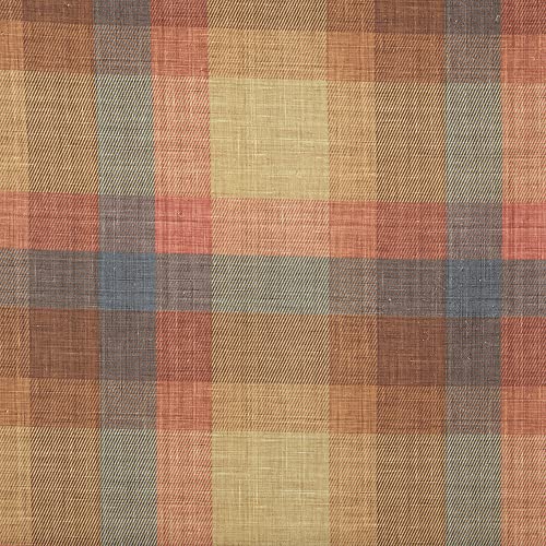 Kt KILOtela - Half Panama-Stoff, recycelt, Dekoration, Polsterung, Kissen, Baumwolle, recyceltes Polyester (62% GRS), Breite 280 cm, Länge zur Auswahl, 50 in 50 cm, Geometrisch Kariert, Orange, Gelb von Kt KILOtela