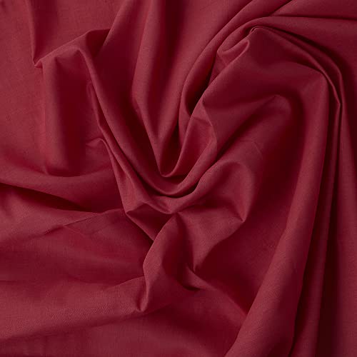 Kt KILOtela - Leinenstoff, Baumwolle - für Dekoration und Kleidung - Patchwork 100 cm Länge x 150 cm Breite | Rot - 1 Meter von Kt KILOtela