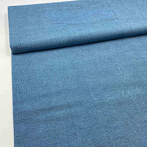 Kt KILOtela - Leinenstoff, Bedruckt, Falsch, einfarbig, 300 cm Länge x 280 cm Breite | Blau ─ 3 Meter von Kt KILOtela
