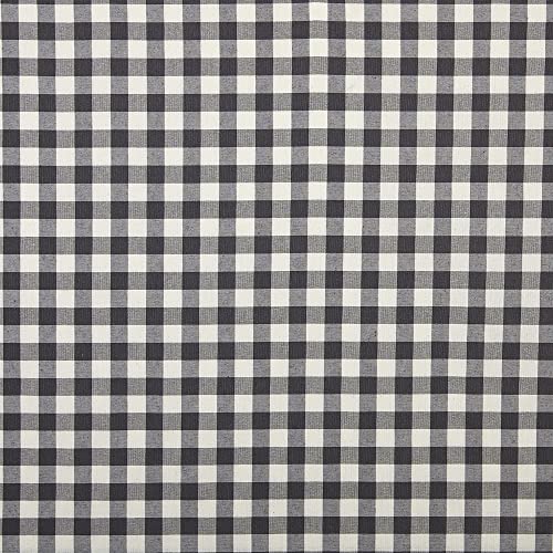 Kt KILOtela - Leinwandstoff gefärbtes Garn, Dekoration, Schiefer, Kissen, Vorhänge, Tagesdecken, Handtaschen, Tischdecken, 100 cm lang x 280 cm breit, Vichy kariert, Grau - 1 Meter von Kt KILOtela