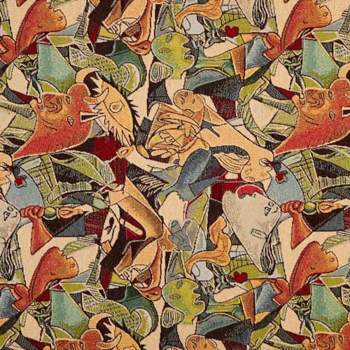 Kt KILOtela - Polsterstoff, Jacquard, Gobelin, Polstermöbel, Kissen, Kopfteil, Sofa, Taschen, verschleißfest, Nähen, 100 cm lang x 280 cm breit, Guernika, mehrfarbig - Kt KILOtela - Polsterstoff, Jacquard, Gobelin, Polstermöbel, Kissen, Kopfteil, Sofa, Taschen, verschleißfest, Nähen, 100 cm lang x 280 cm breit, Guernika, mehrfarbig - von Kt KILOtela