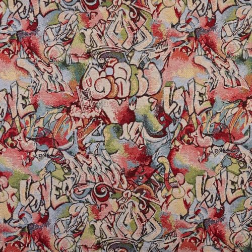 Kt KILOtela - Polsterstoff, Jacquard, Goblin, Polstermöbel, Kissen, Kopfteil, Sofa, Taschen, verschleißfest, Breite 280 cm, Länge wählbar 50 in 50 cm, Graffiti, Kt KILOtela - Polsterstoff, Jacquard, Goblin, Polstermöbel, Kissen, Kopfteil, Sofa, Taschen, verschleißfest, Breite 280 cm, Länge wählbar 50 in 50 cm, Graffiti, von Kt KILOtela
