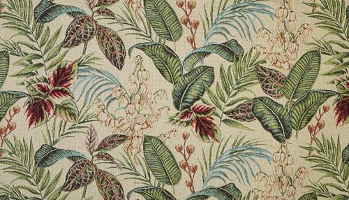 Kt KILOtela - Polsterstoff, Jacquard Gobelin, Stuhlbezug, Kissen, Kopfteil, Sofa, Taschen, verschleißfest, Nähen, 100 cm lang x 280 cm breit, botanisch, tropisch, beige - 1 Meter Kt KILOtela - Polsterstoff, Jacquard Gobelin, Stuhlbezug, Kissen, Kopfteil, Sofa, Taschen, verschleißfest, Nähen, 100 cm lang x 280 cm breit, botanisch, tropisch, beige - 1 Meter von Kt KILOtela