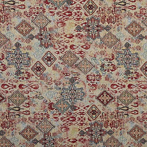 Kt KILOtela - Polsterstoff, Jacquard Gobelin, Polsterung von Stühlen, Kissen, Kopfteil, Sofa, Taschen, verschleißfest, Nähen, 100 cm lang x 280 cm breit, Kilim, mehrfarbig - 1 Meter von Kt KILOtela