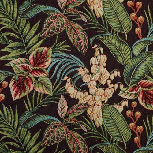 Kt KILOtela - Polsterstoff, Jacquard Gobelin, Stuhlbezug, Kissen, Kopfteil, Sofa, Taschen, verschleißfest, Breite 140 cm, Länge wählbar 50 in 50 cm, Botanic Tropical, Schwarz Kt KILOtela - Polsterstoff, Jacquard Gobelin, Stuhlbezug, Kissen, Kopfteil, Sofa, Taschen, verschleißfest, Breite 140 cm, Länge wählbar 50 in 50 cm, Botanic Tropical, Schwarz von Kt KILOtela