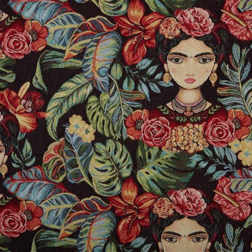 Kt KILOtela - Polsterstoff, Jacquard Gobelin, Stuhlbezug, Kissen, Kopfteil, Sofa, Taschen, verschleißfest, Breite 140 cm, Länge wählbar 50 in 50 cm, Frida, Schwarz Kt KILOtela - Polsterstoff, Jacquard Gobelin, Stuhlbezug, Kissen, Kopfteil, Sofa, Taschen, verschleißfest, Breite 140 cm, Länge wählbar 50 in 50 cm, Frida, Schwarz von Kt KILOtela
