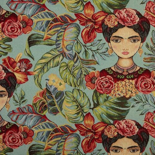 Kt KILOtela - Polsterstoff, Jacquard Gobelin, Stuhlbezug, Kissen, Kopfteil, Sofa, Taschen, verschleißfest, Breite 140 cm, Länge wählbar 50 in 50 cm, Frida, Türkis Kt KILOtela - Polsterstoff, Jacquard Gobelin, Stuhlbezug, Kissen, Kopfteil, Sofa, Taschen, verschleißfest, Breite 140 cm, Länge wählbar 50 in 50 cm, Frida, Türkis von Kt KILOtela
