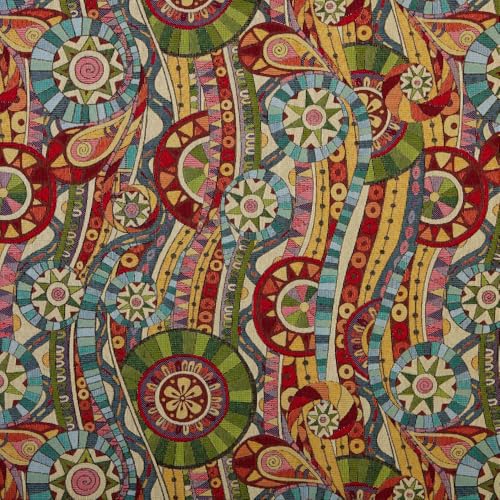 Kt KILOtela - Polsterstoff, Jacquard Gobelin, Stuhlbezug, Kissen, Kopfteil, Sofa, Taschen, verschleißfest, Breite 280 cm, Länge wählbar 50 in 50 cm, Psico Falcata, mehrfarbig Kt KILOtela - Polsterstoff, Jacquard Gobelin, Stuhlbezug, Kissen, Kopfteil, Sofa, Taschen, verschleißfest, Breite 280 cm, Länge wählbar 50 in 50 cm, Psico Falcata, mehrfarbig von Kt KILOtela