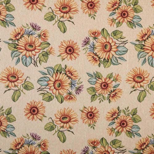 Kt KILOtela - Polsterstoff, Jacquard Gobelin, Stuhlbezug, Kissen, Kopfteil, Sofa, Taschen, verschleißfest, Nähen, 100 cm Länge x 280 cm Breite, Sonnenblumen, Beige, 1 Meter Kt KILOtela - Polsterstoff, Jacquard Gobelin, Stuhlbezug, Kissen, Kopfteil, Sofa, Taschen, verschleißfest, Nähen, 100 cm Länge x 280 cm Breite, Sonnenblumen, Beige, 1 Meter von Kt KILOtela