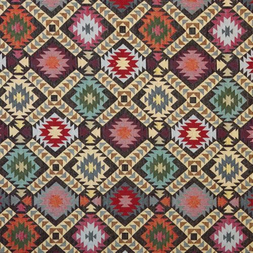 Kt KILOtela - Polsterstoff, Jacquard Gobelin, Stuhlbezug, Kissen, Kopfteil, Sofa, Taschen, verschleißfest, Nähen, 100 cm Länge x 280 cm Breite, Tribal, Mexiko, mehrfarbig, 1 Meter Kt KILOtela - Polsterstoff, Jacquard Gobelin, Stuhlbezug, Kissen, Kopfteil, Sofa, Taschen, verschleißfest, Nähen, 100 cm Länge x 280 cm Breite, Tribal, Mexiko, mehrfarbig, 1 Meter von Kt KILOtela
