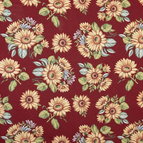 Kt KILOtela - Polsterstoff, Jacquard Gobelin, Stuhlbezug, Kissen, Kopfteil, Sofa, Taschen, verschleißfest, Nähen, 100 cm lang x 280 cm breit, Sonnenblumen, Granatrot, 1 Meter Kt KILOtela - Polsterstoff, Jacquard Gobelin, Stuhlbezug, Kissen, Kopfteil, Sofa, Taschen, verschleißfest, Nähen, 100 cm lang x 280 cm breit, Sonnenblumen, Granatrot, 1 Meter von Kt KILOtela