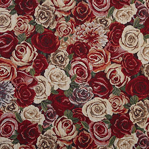 Kt KILOtela - Möbelstoff Jacquard Gobelin, vielseitig für Sofas & Vorhänge, nachhaltig Oeko-Tex zertifiziert, Polsterstoffe Meterware für Eckbank, Rosen, 100 x 280 cm, Jacquard von Kt KILOtela