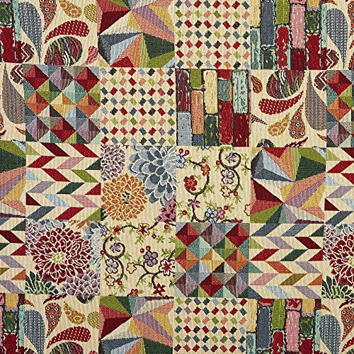 Kt KILOtela - Polsterstoff - Jacquard Gobelin - Polster, Stuhl, Sofa, Kissen, Vorhänge - Patchworkstoff 100 cm Länge x 280 cm Breite - Mehrfarbig - 1 Meter von Kt KILOtela