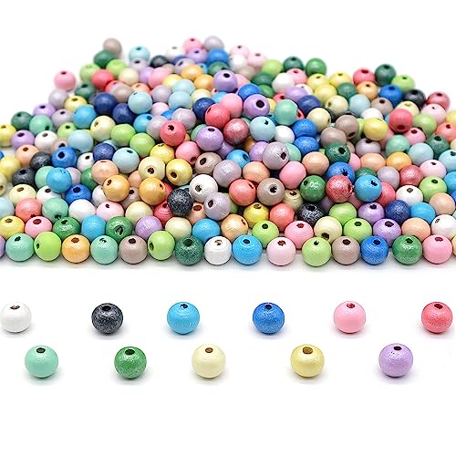 KtbeYTi 1000 Stück 8 mm Bunte Holzperlen, Perlen zum Auffädeln, für Schmuck Holzperlen Arts Crafts Halskette Geschenk KtbeYTi 1000 Stück 8 mm Bunte Holzperlen, Perlen zum Auffädeln, für Schmuck Holzperlen Arts Crafts Halskette Geschenk von KtbeYTi