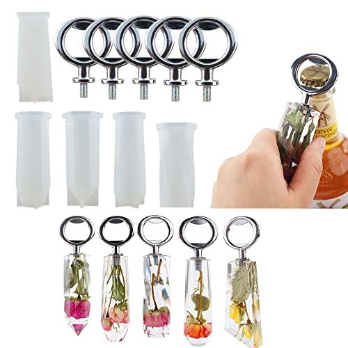 KuAoyoja Bierflaschenöffner-Silikonform, 5 Stück Flaschenöffner, Epoxidharz-Guss-Silikonform mit 5 Einsätzen, Korkenzieherform, Schlüsselanhänger, Anhänger, Heimdekoration (5 Formen + 5 Einsätze) KuAoyoja Bierflaschenöffner-Silikonform, 5 Stück Flaschenöffner, Epoxidharz-Guss-Silikonform mit 5 Einsätzen, Korkenzieherform, Schlüsselanhänger, Anhänger, Heimdekoration (5 Formen + 5 Einsätze) von KuAoyoja