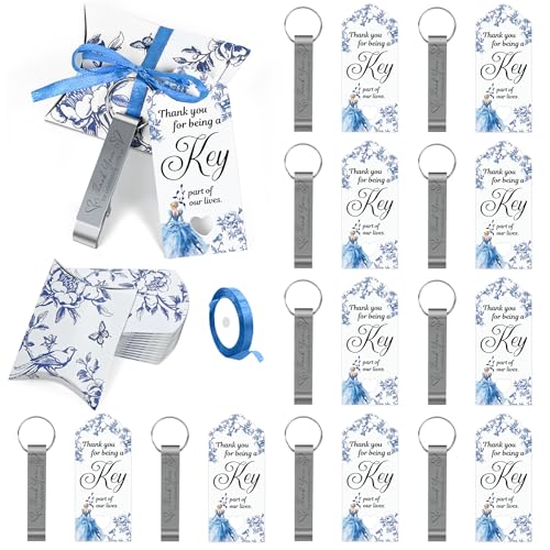 Kuabiz 50 Stück Hochzeitsgeschenke für Gäste, große Flaschenöffner, Schlüsselanhänger, blaue Blumen, Dankeskarten, Süßigkeiten, Kissenschachteln, Satinband, Chinoiserie, Hochzeit, Party, Souvenir Kuabiz 50 Stück Hochzeitsgeschenke für Gäste, große Flaschenöffner, Schlüsselanhänger, blaue Blumen, Dankeskarten, Süßigkeiten, Kissenschachteln, Satinband, Chinoiserie, Hochzeit, Party, Souvenir von Kuabiz