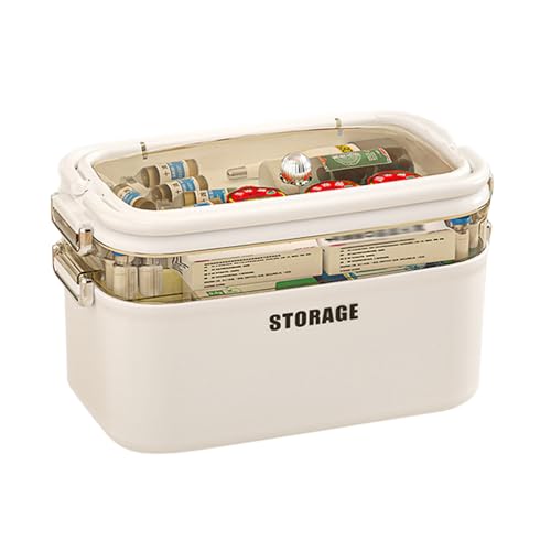 Medikamenten Aufbewahrung 3 Lagige Medikamentenbox Medizinbox, Groß Apothekenbox Medizinkoffer mit Tragegriff, Multi-Apotheken Organizer Aufbewahrungsbox Sortierbox für Schmuck Medikamente Zubehör Medikamenten Aufbewahrung 3 Lagige Medikamentenbox Medizinbox, Groß Apothekenbox Medizinkoffer mit Tragegriff, Multi-Apotheken Organizer Aufbewahrungsbox Sortierbox für Schmuck Medikamente Zubehör von Kuabiz