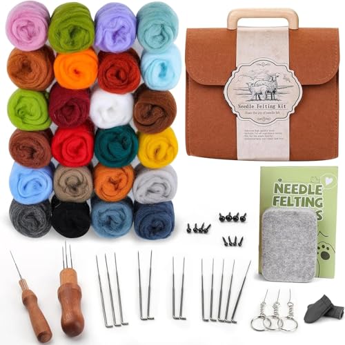 Nadelfilzset DIY Filzen Starterset Filzset, Handwerk Filzen, Filzwolle Werkzeug für Kinder und Familien, Mit 120G Filzwolle,Filznadeln,Nadelfilzpad Nadelfilzset DIY Filzen Starterset Filzset, Handwerk Filzen, Filzwolle Werkzeug für Kinder und Familien, Mit 120G Filzwolle,Filznadeln,Nadelfilzpad von Kuabiz