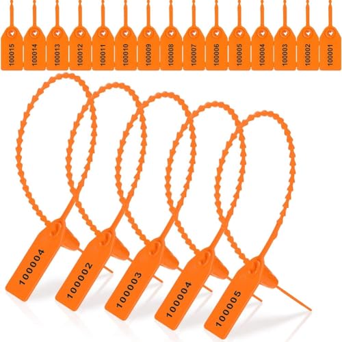 Kueohse 1000 Stück Kunststoff-Manipulationssiegel, Feuerlöscher-Tags, Sicherheitsetiketten, Siegel, Nummerierte, Kabelbinder, Etiketten, Orange, Einfach zu Verwenden Kueohse 1000 Stück Kunststoff-Manipulationssiegel, Feuerlöscher-Tags, Sicherheitsetiketten, Siegel, Nummerierte, Kabelbinder, Etiketten, Orange, Einfach zu Verwenden von Kueohse