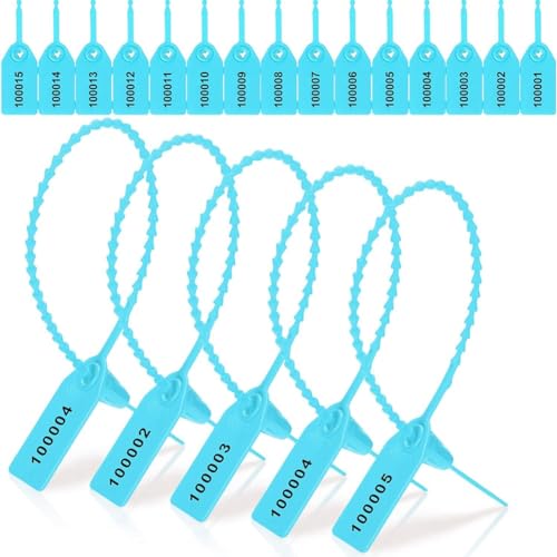 Kueohse 1000 Stück Kunststoff-Manipulationssiegel, Feuerlöscher-Tags, Sicherheitsetiketten, Siegel, Sicherheitsnummerierte Kabelbinder, Etiketten, Hellblau, Einfache Installation Kueohse 1000 Stück Kunststoff-Manipulationssiegel, Feuerlöscher-Tags, Sicherheitsetiketten, Siegel, Sicherheitsnummerierte Kabelbinder, Etiketten, Hellblau, Einfache Installation von Kueohse