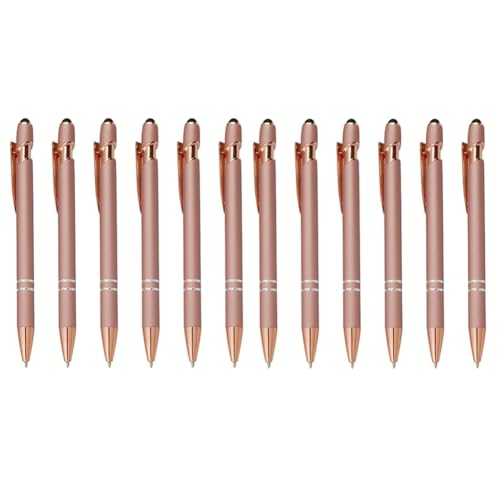 Kueohse 12 Stück Rotgoldene Kugelschreiber mit Stylus-Spitze, 1,0 Mm, Schwarze Tinte, Glatt Schreibende Stifte Kueohse 12 Stück Rotgoldene Kugelschreiber mit Stylus-Spitze, 1,0 Mm, Schwarze Tinte, Glatt Schreibende Stifte von Kueohse