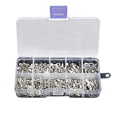 Kueohse 320Pcs 10-In-1-Klemmen Nicht Isolierte Ringgabel U-Typ Messingklemmen Sortimentskit Kabel Drahtverbinder Crimpspaten Kueohse 320Pcs 10-In-1-Klemmen Nicht Isolierte Ringgabel U-Typ Messingklemmen Sortimentskit Kabel Drahtverbinder Crimpspaten von Kueohse