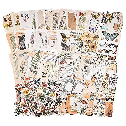 Kueohse Vintage Sammelalbum ZubehöR Teile Pack (200 StüCk) für Kunst Tagebuch Schreiben Junk Tagebuch Planer Mach Es Selbst Papier Aufkleber (B) von Kueohse