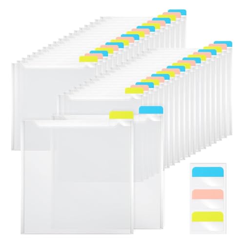 Kufughty 36 Stück 12 X 12 Scrapbook-Papier-Aufbewahrungsorganizer mit 90 Stück Selbstklebenden Registerreitern für Scrapbook-Papier, Karton und Vinyl von Kufughty