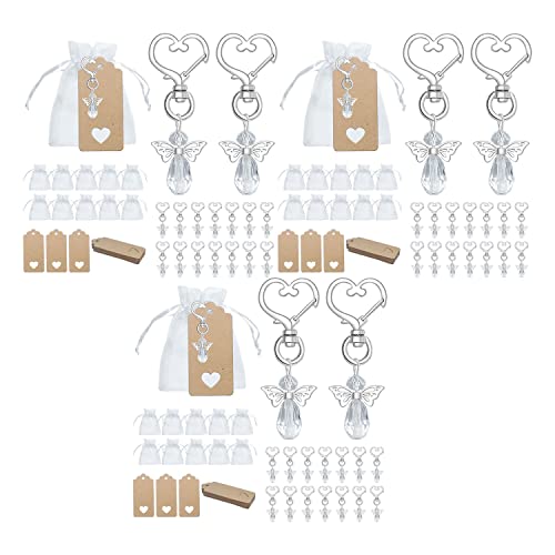 Kufughty 90-teiliges Engel-Schlüsselanhänger-Souvenir, Hochzeitsgeschenke, Babyparty-Geschenk-Set mit Etikett, Kordelzug, Süßigkeitenbeutel Kufughty 90-teiliges Engel-Schlüsselanhänger-Souvenir, Hochzeitsgeschenke, Babyparty-Geschenk-Set mit Etikett, Kordelzug, Süßigkeitenbeutel von Kufughty