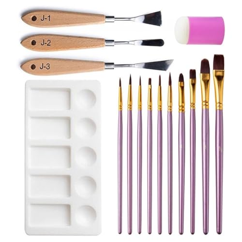Kufughty Ölmalwerkzeug 15-Tlg. Set Spezialform Schaber Palette Schwamm Dichtung Holzspitze Flach Rund Wasserkreide Kufughty Ölmalwerkzeug 15-Tlg. Set Spezialform Schaber Palette Schwamm Dichtung Holzspitze Flach Rund Wasserkreide von Kufughty