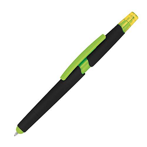 5 Touchpen Kugelschreiber mit Textmarker und Touchfunktion / Farbe: apfelgrün von Unbekannt