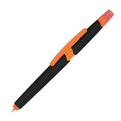 5 Touchpen Kugelschreiber mit Textmarker und Touchfunktion / Farbe: orange von Unbekannt
