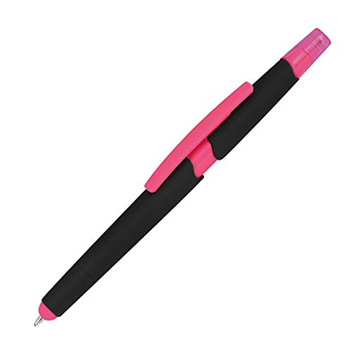 5 Touchpen Kugelschreiber mit Textmarker und Touchfunktion / Farbe: pink von Unbekannt