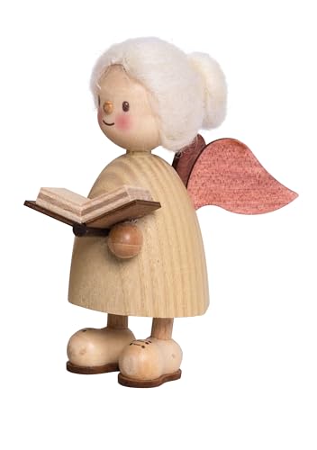 Kuhnert Drechslerei Dekoration/Holzfigur aus Massivholz mit Schafwollfrisur - Finn & Finja - Motiv: Finja als Engel mit Buch - Höhe: ca. 9cm - Made in Germany Kuhnert Drechslerei Dekoration/Holzfigur aus Massivholz mit Schafwollfrisur - Finn & Finja - Motiv: Finja als Engel mit Buch - Höhe: ca. 9cm - Made in Germany von Kuhnert