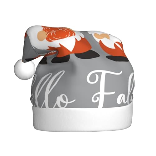 Kuilepa Hello Fall Gnomes Print Weihnachtsmütze, Weihnachtsmannhut, Weihnachtsmütze für Erwachsene, verdickte Weihnachtsmützen für Weihnachten, Neujahr, Partyzubehör Kuilepa Hello Fall Gnomes Print Weihnachtsmütze, Weihnachtsmannhut, Weihnachtsmütze für Erwachsene, verdickte Weihnachtsmützen für Weihnachten, Neujahr, Partyzubehör von Kuilepa