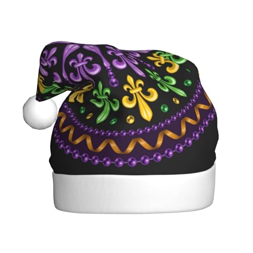 Kuilepa Mardi Gras5 Weihnachtsmütze, Weihnachtsmannhut, Weihnachtsmütze für Erwachsene, verdickte Nikolausmützen für Weihnachten, Neujahr, Partyzubehör von Kuilepa