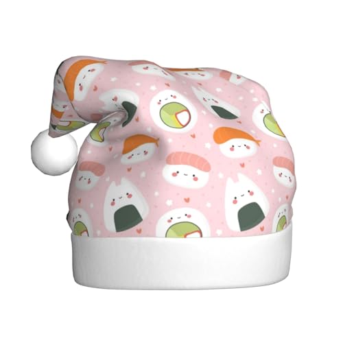 Kuilepa Niedliche Weihnachtsmütze mit Sushi-Aufdruck, Weihnachtsmannmütze, Weihnachtsmütze für Erwachsene, verdickte Weihnachtsmannmützen für Weihnachten, Neujahr, Urlaub, Partyzubehör Kuilepa Niedliche Weihnachtsmütze mit Sushi-Aufdruck, Weihnachtsmannmütze, Weihnachtsmütze für Erwachsene, verdickte Weihnachtsmannmützen für Weihnachten, Neujahr, Urlaub, Partyzubehör von Kuilepa