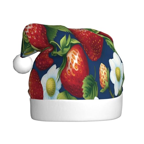 Kuilepa Strawberry2 Weihnachtsmütze, Weihnachtsmannhut, Weihnachtsmütze für Erwachsene, verdickte Weihnachtsmützen für Weihnachten, Neujahr, Partyzubehör von Kuilepa