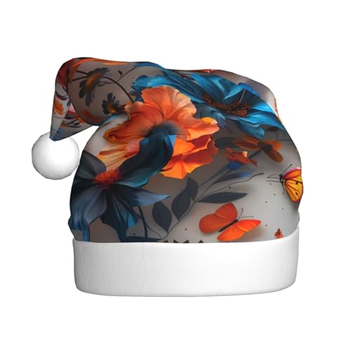 Kuilepa Weihnachtshut mit 3D-Schmetterlingsdruck, Weihnachtsmannmütze, Weihnachtsmütze für Erwachsene, verdickte Weihnachtsmannmützen für Weihnachten, Neujahr, Partyzubehör Kuilepa Weihnachtshut mit 3D-Schmetterlingsdruck, Weihnachtsmannmütze, Weihnachtsmütze für Erwachsene, verdickte Weihnachtsmannmützen für Weihnachten, Neujahr, Partyzubehör von Kuilepa
