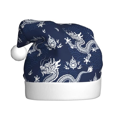 Kuilepa Weihnachtshut mit Drachenmuster, Weihnachtsmannhut, Weihnachtsmütze für Erwachsene, verdickte Weihnachtsmannmützen für Weihnachten, Neujahr, Partyzubehör Kuilepa Weihnachtshut mit Drachenmuster, Weihnachtsmannhut, Weihnachtsmütze für Erwachsene, verdickte Weihnachtsmannmützen für Weihnachten, Neujahr, Partyzubehör von Kuilepa