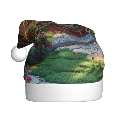 Kuilepa Weihnachtshut mit Hofdruck, Weihnachtsmannhut, Weihnachtsmütze für Erwachsene, dicke Weihnachtsmannmützen für Weihnachten, Neujahr, Partyzubehör von Kuilepa