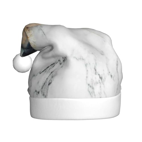 Kuilepa Weihnachtshut mit Kürbis und weißem Marmor, Weihnachtsmannmütze, Weihnachtsmütze für Erwachsene, verdickte Weihnachtsmannmützen für Weihnachten, Neujahr, Zubehör von Kuilepa