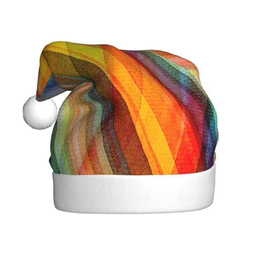 Kuilepa Weihnachtshut mit abstraktem Aquarell-Tartan-Muster, Weihnachtsmann-Hut für Erwachsene, verdickte Weihnachtsmannmützen für Weihnachten, Neujahr Kuilepa Weihnachtshut mit abstraktem Aquarell-Tartan-Muster, Weihnachtsmann-Hut für Erwachsene, verdickte Weihnachtsmannmützen für Weihnachten, Neujahr von Kuilepa