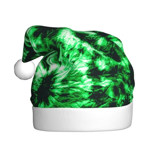 Kuilepa Weihnachtshut mit geknotetem Farbdruck, Weihnachtsmannhut, Weihnachtsmütze für Erwachsene, dicke Weihnachtsmannmützen für Weihnachten, Neujahr, Partyzubehör von Kuilepa