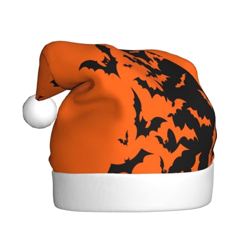 Kuilepa Weihnachtsmütze mit Fledermaus-Druck, Weihnachtsmütze für Erwachsene, verdickte Weihnachtsmannmützen für Weihnachten, Neujahr, Urlaub, Partyzubehör von Kuilepa