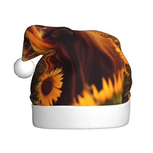 Kuilepa Weihnachtsmütze mit Sonnenblumen-Motiv und Kuh-Druck, Weihnachtsmannmütze, Weihnachtsmütze für Erwachsene, verdickte Weihnachtsmützen für Weihnachten, Neujahr, Urlaub Kuilepa Weihnachtsmütze mit Sonnenblumen-Motiv und Kuh-Druck, Weihnachtsmannmütze, Weihnachtsmütze für Erwachsene, verdickte Weihnachtsmützen für Weihnachten, Neujahr, Urlaub von Kuilepa