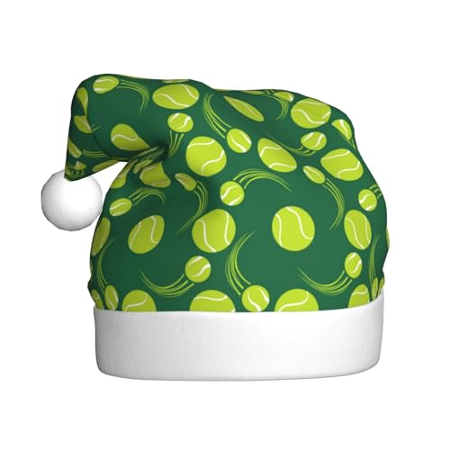 Kuilepa Weihnachtsmütze mit Tennisbällen, Weihnachtsmannmütze, Weihnachtsmütze für Erwachsene, verdickte Weihnachtsmannmützen für Weihnachten, Neujahr, Urlaub, Partyzubehör von Kuilepa