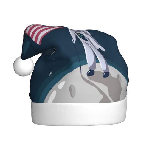 Kuilepa Weihnachtsmütze mit USA-Flagge, Weihnachtsmannmütze, Weihnachtsmütze für Erwachsene, verdickte Weihnachtsmannmützen für Weihnachten, Neujahr, Urlaub, Partyzubehör von Kuilepa