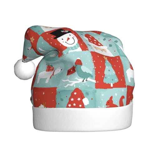 Kuilepa Weihnachtsmütze mit Weihnachtsmotiv, Weihnachtsmannhut, Weihnachtsmütze für Erwachsene, verdickte Weihnachtsmannmützen für Weihnachten, Neujahr von Kuilepa